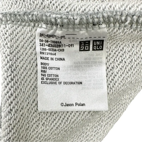 UT Uniqlo x Jason Polan Limited Edition New York Drawing Gray Sweatshirt sz M - Picture 8 of 9